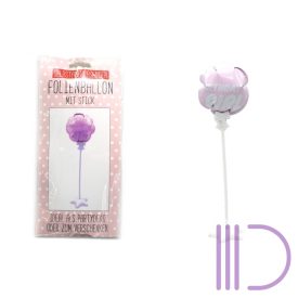   Mini önfelfújós "Birthday Girl" fólia lufi pálcával 2 db-os