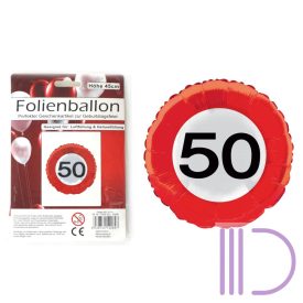   45 cm-es Sebességkorlátozó 50-es Születésnapi Fólia Lufi