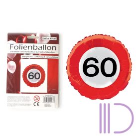  45 cm-es Sebességkorlátozó 60-as Születésnapi Fólia Lufi