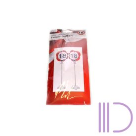   Mini önfelfújós 18-as behajtani tilos fólia lufi pálcával 2 db