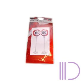   Mini önfelfújós 60-as behajtani tilos fólia lufi pálcával 2 db-os