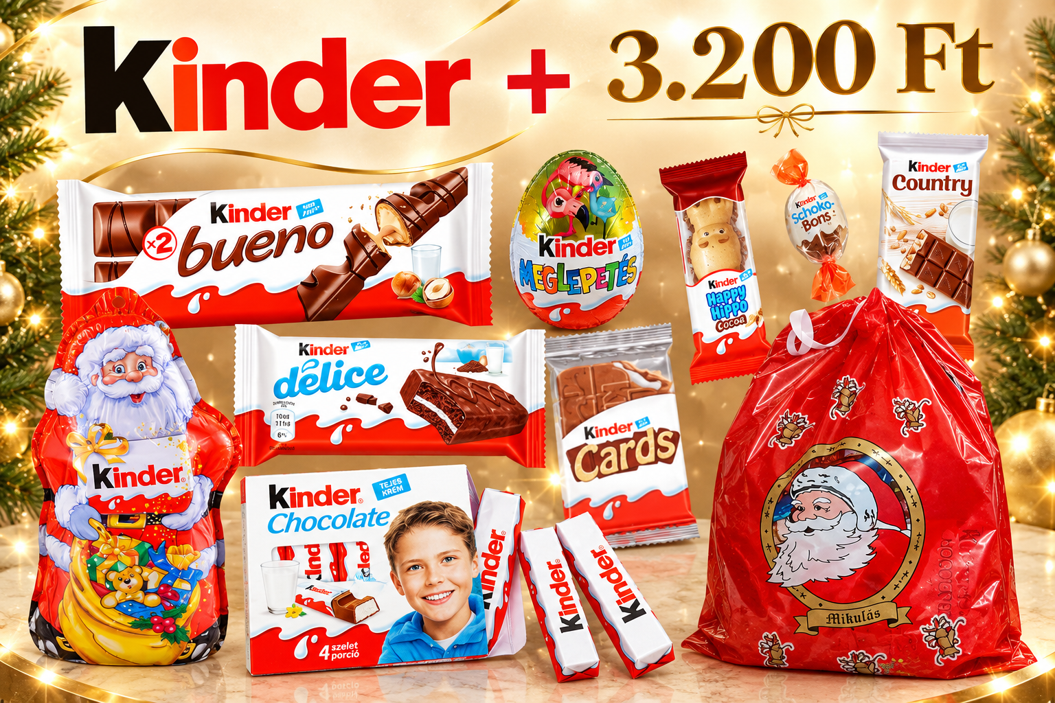 Karácsonyi Kinder édességválogatás